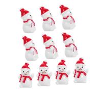 STOBAZA 10pcs Xmas Mini Snowman Decorations Cute Resin Ornaments for DIY Christmas Decor for Tabletop Holiday Scenes High Simulation Snowman Figures Create Festive Atmosphere