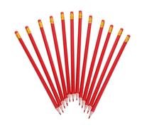STOBAZA 12 Pcs Pre-sharpened Red Erasable Pencils with Erasers Hexagonal Office Pencils for Checking Map Coloring Test Grading and Marking Comfortable Grip for Teachers and Students