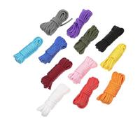 STOBAZA 12 Rolls Braided Tent Rope Each Outdoor Camping Cord Wear-resistant Fix Rope for Tent Guy Lines Portable Survival Utility Cord for Hiking and Backpacking Random Color