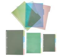 STOBAZA 12 Sets Colorful Tear-Resistant Index Page Divider Insertable Classification Tabs for Notebooks Reusable PP Binder Dividers for Archives and Presentation Organization