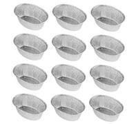STOBAZA 125Pcs Oval Tinfoil Baking Plates Stackable Disposable Foil Dishes for Pies Tarts Cakes Catering BBQ Parties