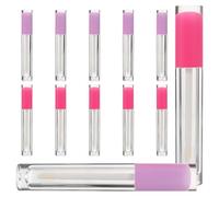 STOBAZA 12pcs 5ml Refillable Lip Gloss Tubes with Rubber Applicator Wand for DIY Lip Balm and Lipstick Storage Plastic Empty Containers for Cosmetic Packaging