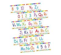 STOBAZA 12pcs Alphabet Learning Cards with Numbers and Abc Wall Strips for Preschool Kindergarten Classroom Decoration Bright Visual Stimulation Early Literacy Boost Engaging Letter and