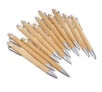 STOBAZA 12pcs Bamboo Ballpoint Pens with Smooth Writing and Comfortable Experience, Creatively Designed School Season Decor for Home and Office Use, Versatile Wooden Retractable Ballpoint
