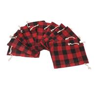 STOBAZA 12pcs Christmas Drawstring Treat Bags in Red Cotton and Linen with Comfortable Touch and Sturdy Material, Small Bags for Chocolates and Cookies, for Creating a Joyful Holiday