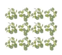 STOBAZA 12pcs Easter Napkin Rings Set with Eucalyptus Leaf Design, Greenery Serviette Buckles for Spring Banquet, Wedding Table Decoration, Farmhouse Style Holiday Napkin Holders