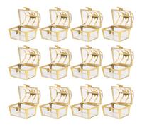 STOBAZA 12pcs Elegant Golden Plastic Candy Box with Large Capacity, Lightweight and Portable Treasure Chest Style Candy Wrapping Boxes Suitable for Occasion or Event