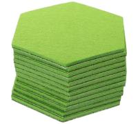 STOBAZA 12Pcs Hexagon Felt Board Tiles Acoustic Wall Panels Adhesive Soundproof Felt Bulletin Boards for Classroom Office Home Decor Military Green