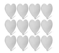 STOBAZA 12pcs Iron Heart Shaped Wall Hooks, Strong Adhesive Coat Hooks for Bathroom and Kitchen, Traceless Hangers (Silver)