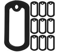 STOBAZA 12pcs Military Tag Dog Tag Cover Stretchable Noise Reduction Thick Silicone Sturdy Protective Cover for Military Dog Pet Collar Accessories