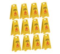 STOBAZA 12pcs Slide The Warning Sign Carefully Doll House Miniature Caution Safety Education Dollhouse Caution Floor Sign Miniature Floor Warning Dollhouse Plastic