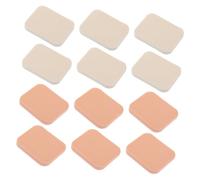 STOBAZA 12pcs White Makeup Foundation Puff Set, Comfortable Touch Synthetic Sponge Powder Puff for Face, Fluffy Cosmetic Pad for Wet and Dry Use, Beauty Tool for Everyday Makeup