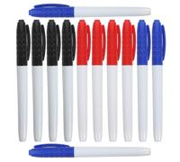 STOBAZA 12pcs Whiteboard Dry Erase Markers Fine 0.5mm Tip, Erasable Plastic Pens Eraser for Teachers and Students, for Dynamic Lesson Plans and Home Planning
