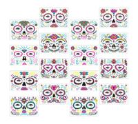 STOBAZA 16 Sheets Halloween Party Stickers Fluorescent Face Decals Waterproof Adhesive Stickers with Luminous Design Not Easy to Fall and Adults Halloween Party Costumes