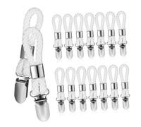 STOBAZA 16pcs Bathroom Towel Clips Rustproof Metal Clips Cotton Rope Corn Pattern Cream Color for Hanging Towels in Kitchen and Bathroom