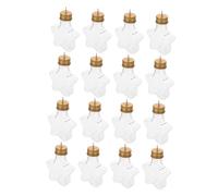 STOBAZA 16pcs Star Shaped Candy Jars with Gold Hanging Lids Fillable Christmas Tree Ornaments for Snacks Drinks and Holiday Party Decoration