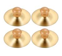 STOBAZA 2 Pairs Copper Finger Cymbals Hand Percussion Musical Instrument for Clear Crisp Sound Copper Material Easy to Play with Wooden Handles for Dance and Early Music Education
