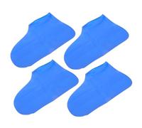 STOBAZA 2 Pairs Elastic Latex Rain Boot Covers Non-Slip Reusable Shoe Protectors for Outdoor Hiking and Sports Wear-Resistant Overshoes for Rainy and Snowy Weather Blue