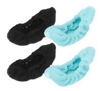 STOBAZA 2 Pairs Microfiber Ice Skate Covers Blade Protectors for Figure and Hockey Skates Lightweight Soakers with Concrete Walk Bottom Black and Blue S