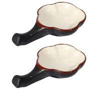 STOBAZA 2 Pcs Ceramic Ink Dish Multi-function Ink Container Flower Shape Chinese Style Creative Practical Calligraphy Stationery for Painting Gift for Family and Friends