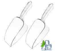 STOBAZA 2 Pcs Plastic Ice Scoops with Flat Mouth and Round Bottom Ergonomic Handle Feed Scoop for Candy Popcorn French Fries Food Grade for Kitchen and Freezer