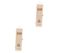 STOBAZA 2 pcs Retro Wooden Wine Bottle Box with Handle Portable Vintage Pine Wood Red Wine Storage Crate Easy Open Rustic Gift Packaging for Business Festive Visits Home Decor