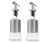 STOBAZA 2 Pcs Transparent Glass Oil Bottles with Leak Spout for Kitchen Seasoning Storage Suitable for Olive Oil Vinegar Soy Sauce Easy Pour Control and Clean Use