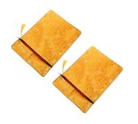 STOBAZA 2 Pcs Yellow Zippered Pencil Case for Art Supplies and Stationery, Sturdy Silk Cloth Material with Bible Protection Feature, Simple Stylish Design for On-the-go Use
