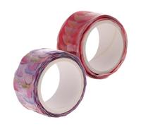 STOBAZA 2 Rolls Petal Washi Tape Bag Handmade Seamless Decorative Sticky Paper for Scrapbooking DIY Diary Wrapping Adhesive Washi Stickers Without Residue Easy to Use for Crafting and