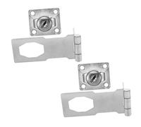 STOBAZA 2 Set Stainless Steel Keyed Hasp Lock for Cabinets and Doors Foldable Theft Latch with Reinforced Structure Exclusive Keys Included Weather Resistant Security Locks for Storage