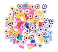 STOBAZA 200pcs Polymer Clay Evil Eye Spacer Beads for Jewelry Making, Suitable for DIY Projects, Can be Threaded, for Making Beaded Strings and Earrings