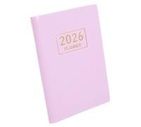 STOBAZA 2026 Mini Pocket Planner Pink A7 Size Compact Monthly Calendar with Pu Cover Easy to Carry Daily Planner the Go Scheduling and Clean Writing Experience