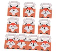 STOBAZA 20Pcs Animal Theme Fox Pattern Candy Boxes for Packaging Birthday Party Favors Premium Paper Cookie and Cake Paper Boxes for Animal Theme Celebrations and Showers