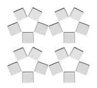 STOBAZA 20pcs Empty Blush Palette Pans for Eyeshadow and Makeup Organizer, Square Iron Material with Easy Access and Versatile Application, for Daily Use and Travel, Silver Colour