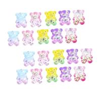 STOBAZA 20pcs Handmade Resin Bear Ornaments Random Color DIY Craft Accessories for Photo Frames Flowerpots Stationery Boxes Cute Cartoon Stickers for Home Decoration and Random Color