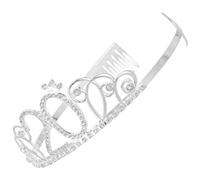 STOBAZA 20th Birthday Rhinestone Tiara Crown Silver Number Party Headwear for Women, Elegant Birthday Accessories Comb for Celebration