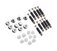 STOBAZA 24 Sets Furniture Fastener Connectors with Heavy Duty Fitting Bolts and Dowels for Cabinet and Office Panel Assembly Lightweight and Sturdy Furniture Fixings Kit
