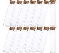 STOBAZA 24pcs Ml Laboratory Glass Vials with Cork Stopper, Glass Sampling Vials with Good Air Tight Effect and Easy to Carry Design for Hospitals and Experiments