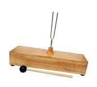 STOBAZA 256Hz Tuning Fork for Physical and Acoustic Experiments with Wooden Base and Hammer, Musical Instrument Accessory for Science Teaching and Sound Therapy