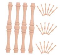 STOBAZA 25pcs Solid Wood Baluster Spindles Gourd Shaped Carved Decorative Pier Columns for Home Furniture Cabinet Wardrobe Repair Festive Symbolic Craft