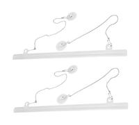 STOBAZA 2pcs 50cm Pvc Hanging Poster Pole with Hook Chain Set for Retail Store Advertising Banner Display, Plastic Painting Frame Hanger Suitable for Wall Mounted Posters and Scrolls