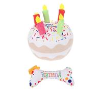 STOBAZA 2pcs Birthday Cake Plush Dog for Chewing and Anxiety Relief | Cake Shaped, Adorable Cartoon Style, Plush Build, for Birthday Play, Mental Stimulation and PET Use