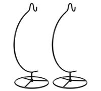 STOBAZA 2pcs Black Iron Crescent Shaped Hanging Flowerpot Stand with Easy Installation and Artistic Elegance for Home Wall Decor, Plant Rack for Air Plant Terrarium and Display