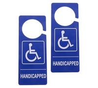 STOBAZA 2pcs Blue Pvc Handicap Parking Signs Disability Reserved Parking Permit Tags with Wheelchair Symbol Car Door Placard for Disabled Spaces 7.9x3.2 Inches