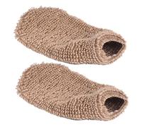 STOBAZA 2pcs Brown Plant Fiber Bathing Gloves Exfoliating Shower Mittens for Body Massage and Deep Skin Cleansing Natural Material Spa Bath Accessories