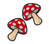 STOBAZA 2pcs Cartoon Patches for Clothing Cute Mushroom Embroidery Appliques with Raised Stitching Polyester Fabric Easy No-sew Backing for Jackets Hats Backpacks