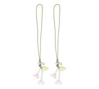 STOBAZA 2pcs Cell Phone Strap Charms with Floral Tulip Bow Design Stylish Wristlet Lanyard Keychain Accessories for Phones Cars for Women