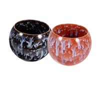 STOBAZA 2pcs Ceramic Dragon Egg Tea Cups Japanese Style Portable Tiny Teaware Porcelain for Home Office Restaurant Use