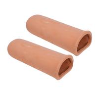STOBAZA 2pcs Ceramic Fish Tank Hideout for Aquarium Pets, Natural Clay Breeding Cave Mimics Habitat and Reduces Territorial Disputes, Aquarium Hiding Places and Decorative Fish Tank