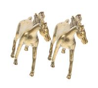 STOBAZA 2pcs Copper Horse Figurine Retro Feng Shui Success Horse Desk Ornament Motivational Wealth Symbol Home Office Decor Compact Inspirational Sculpture